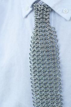 #BEAUTY, #RELATIONSHIPS #Fashion #Animals #Outfits #Winter Outfits #Animals Chainmail Tie, Chainmail Projects, Buisness Attire, Chainmail Clothing, Hardware Fashion, Band Outfits, Shoe Nails, Leather Tie, Space Rock