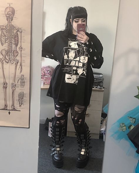 Metalhead Aesthetic Outfit, Nerd Goth, Aesthetic Goth Outfit, Metalhead Aesthetic, Alt Goth, Goth Outfit, Aesthetic Goth, Goth Aesthetic, Dream Style