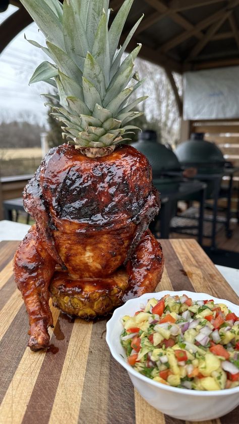 Pineapple Throne Chicken - Grillin With Dad Gluten Free Bbq, Easy Grilling Recipes, Easy Grilling, Pineapple Chicken, Smoked Chicken, Smoked Food Recipes, Canned Chicken, Chicken Dishes Recipes, A Chicken