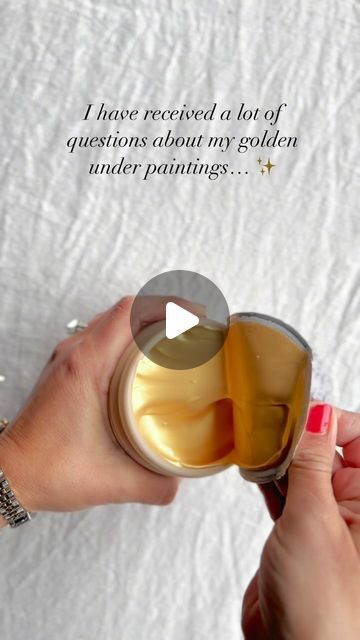 77K views · 1.4K likes | Candace Carroll on Instagram: "I posted a reel a while back of how I prepare most of my paintings with a golden under painting and I got a lot of questions and DMs about it. Hopefully this can answer most of them

*what kind of paint do you use? I typically use masters touch (from hobby lobby) or golden as seen here. Golden is 🤌 there is just no comparison. I typically use the masters touch for larger paintings because it is cheaper. 

*why do you paint the whole background gold? Having an under painting helps to unify a painting. Even though it will be painted on top of, parts will peek through and it will help the eye travel around the painting. In art school we used a wash of light brown, but I think that’s boring 😅

*where do you buy your paint? Anywhere havi Golden Canvas Painting, Painting With Gold Paint, Fluid Acrylic Art, Golden Painting Ideas, How To Make Gold Paint, Golden Painting Acrylics, Golden Acrylic Painting, Painting Background Ideas, Under Painting