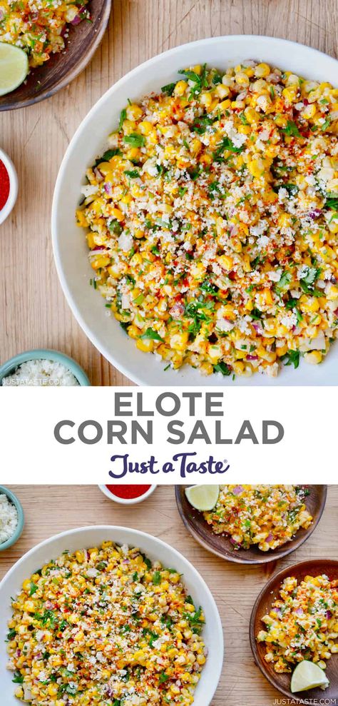 Elote Corn Salad, Elote Corn, Elote Recipe, Corn Side Dish, Mexican Street Corn Salad, Corn Salad Recipes, Summer Corn Salad, Cotija Cheese, Mexican Street Corn