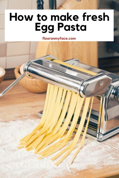 How To Make Homemade Egg Fresh Pasta Homemade Fettuccine Noodles, Fresh Pasta Recipe, Fettuccini Noodles, Make Fresh Pasta, Spaghetti Lasagna, Homemade Fettuccine, Pasta House, Easy Homemade Pasta, Fresh Pasta Recipes