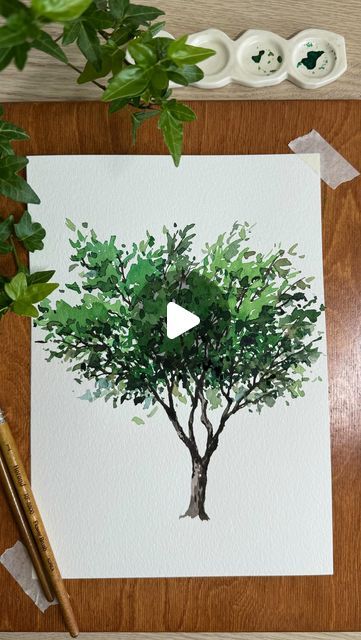 Nature, Lots Of Layers, Architectural Sketch, 수채화 그림, Tree Drawing, Watercolour Tutorials, Website Link, Drawing Painting, Tree Art