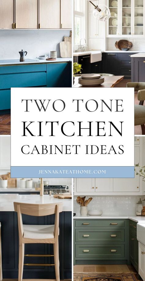 Explore these two tone kitchen cabinets ideas to transform your space. Discover stylish kitchen cabinets with two colors for a modern look. These two toned kitchen cabinets offer unique two toned cabinet ideas that will enhance your kitchen. Find the perfect paint colors for kitchen cabinets to create the best kitchen cabinets. Embrace the trend of two tone kitchen cabinets for a stunning kitchen makeover. Different Color Cabinets In Kitchen, Kitchen Cabinets Two Colors, 2 Toned Kitchen Cabinets, Different Color Kitchen Cabinets, Two Color Kitchen Cabinets, Paint Colors For Kitchen Cabinets, Colors For Kitchen Cabinets, Two Toned Kitchen, Paint Colors For Kitchen