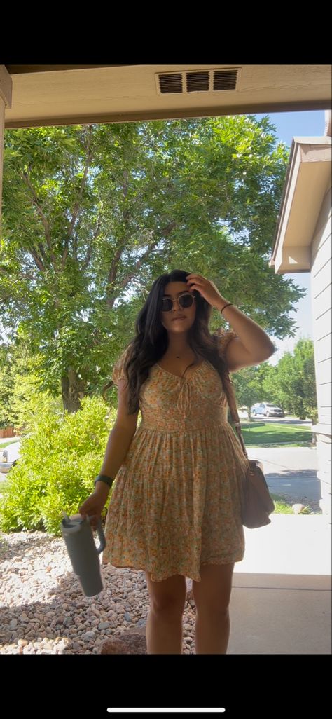 Goa Outfits Plus Size, Mid Size Feminine Outfits, Sundress Outfit Midsize, Spring Dresses Midsize, Midsize Girl Summer Outfits, Spring Outfit Inspo Plus Size, Mid Size Spring Fashion, Plus Size Sun Dress, Sundress Midsize