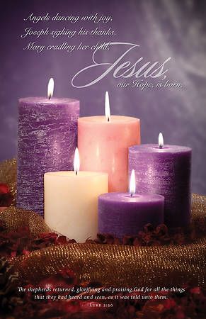 Hope Advent, Christ Candle, Advent Catholic, Pink Pillar Candles, Church Bulletin Covers, Advent Prayers, Luke 2 10, Luke 2 11, Christmas Devotional