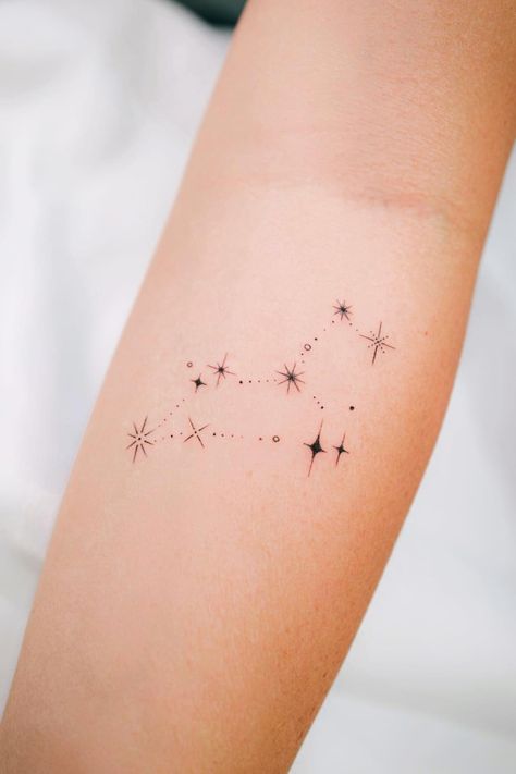 Leo Tattoo Ideas, Star Sign Tattoo, Constellation Lion, Small Leo Tattoo, Leo Sign Tattoo, Star Constellation Tattoo, Zodiac Signs Leo Tattoo, Leo Constellation Tattoo, Leo Zodiac Tattoos