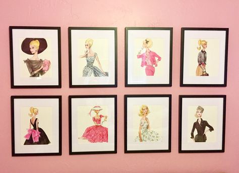 Guitar Frame, Barbie Sketches, Vintage Barbie Party, Barbie Room Decor, Old Barbie, Robert Best, Vintage Cottage Decor, Barbie Bathroom, House Staging