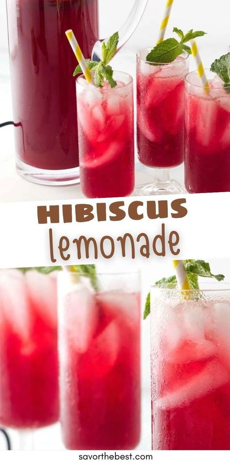 When life gives you lemons, make hibiscus lemonade – because basic lemonade is so last season. This recipe is like lemonade, but make it fashionably iced and infused with a crimson burst of dried hibiscus petals. Get ready to sip on sophistication. Hibiscus Lemonade, Dried Hibiscus Flowers, Tea Drink Recipes, Homemade Soda, Drink Recipes Nonalcoholic, Lemonade Drinks, Refreshing Drinks Recipes, Lemonade Recipe, Lemonade Recipes