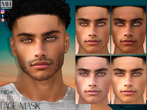 Brown handsome face in 6 skin color variations - HQ Compatible. Sims 4 Cc Male Face Overlay, Sims 4 Male Face Mask, Sims 4 Male Nose Presets, Sims 4 Cc Skin Overlays Realistic Male, Sims 4 Men Skin Overlay, Male Skin Sims 4, Sims 4 Face Mask, Male Contour, Sims 4 Tsr