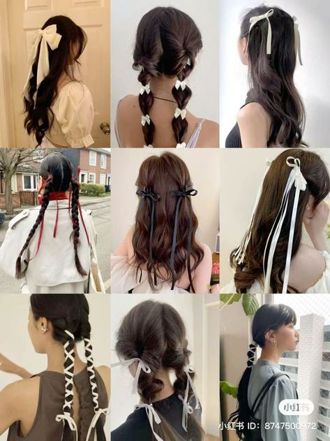 #momcut #couleurcheveux2024 #fishtailbraid #κούρεμαbob #blackhairwithblondemoneypiece #2000schunkyhighlights #sunkissedhairbrunette #edgesideas #裾カラーボブ #promhairstyles #cooperbalayagebrunettes #fluffybobblackwomen #ιδεεςγιακουρεματα #warmhoneyblonde #crazyhairday Braids Hairstyles Medium Hair, Long Ribbon Hairstyle, Ribbons In Hair Braid, Medium Hair Styles Braids, Ribbon Ponytail Hairstyles, Xiao Hong Shu Hairstyle, Braided Hairstyles With Ribbon, Hairstyles With Ribbon Braided, Hair With Ribbon Hairstyles