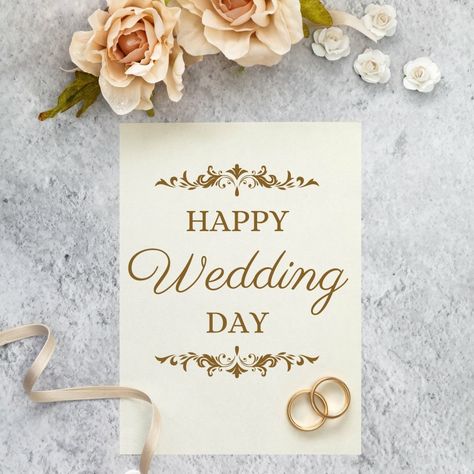 #WeddingDayWishes #LoveAndHappiness Happy Wedding Day Wishes, Happy Wedding Anniversary Quotes, Congratulations Images, Wedding Day Wishes, Wedding Anniversary Quotes, Wedding Congratulations Card, Congratulations And Best Wishes, Happy Wedding Day, Anniversary Quotes