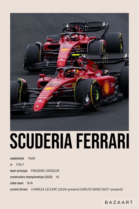 F1 Car Poster, F1 Room Posters, F1 Aesthetic Room, Ferrari Poster F1, F1 Bedroom Ideas, Ferrari Aesthetic F1, F1 Room Decor, F1 Room, F1 Prints