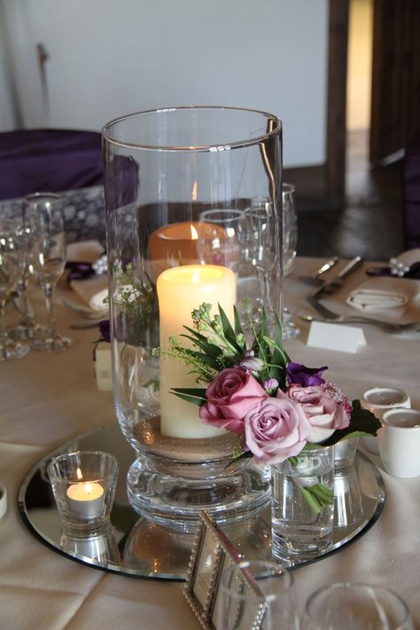 Flower Design Events: Simple Hurricane lamp design and posy of flowers, both were used to decorate the aisle during the ceremony Design, Home Décor, Furniture, Flower Designs, Table Decorations, Home Decor