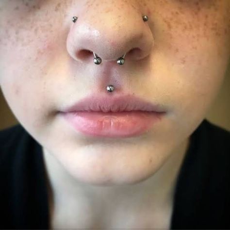 Septum Big Nose, Septum Aesthetic, Black Septum, Small Septum, Septum Gold, Horseshoe Septum, Double Nose Piercing, Medusa Piercing, Face Piercings