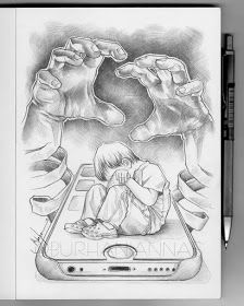 Alone and frightened by Nas Drawings With Meaning, رسم كاريكاتير, Abstract Pencil Drawings, Pencil Sketch Images, Cool Pencil Drawings, Meaningful Drawings, Art Sketches Pencil, Art Drawings Sketches Pencil, Poster Drawing