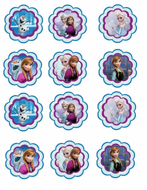 Frozen: Free Printable Toppers. Frozen Cupcake Toppers, Frozen Printables, Frozen Free, Frozen Cupcakes, Frozen Bday Party, Disney Frozen Birthday Party, Frozen Cake Topper, Disney Frozen Party, Disney Frozen Birthday