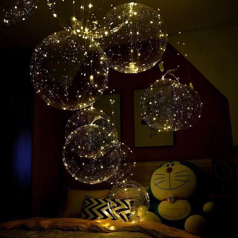 Balloon For Birthday, Clear Balloon, Light Up Balloons, Balloons Ideas, Transparent Balloons, Led Balloons, Clear Balloons, Balloon Lights, Up Balloons