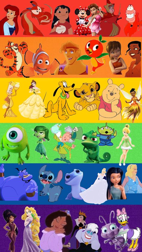 Disney Fun Facts, Disney Rainbow, Cute Disney Characters, Rainbow Cartoon, Image Princesse Disney, Angel Blue, Cute Disney Drawings, Disney Background, Disney Collage