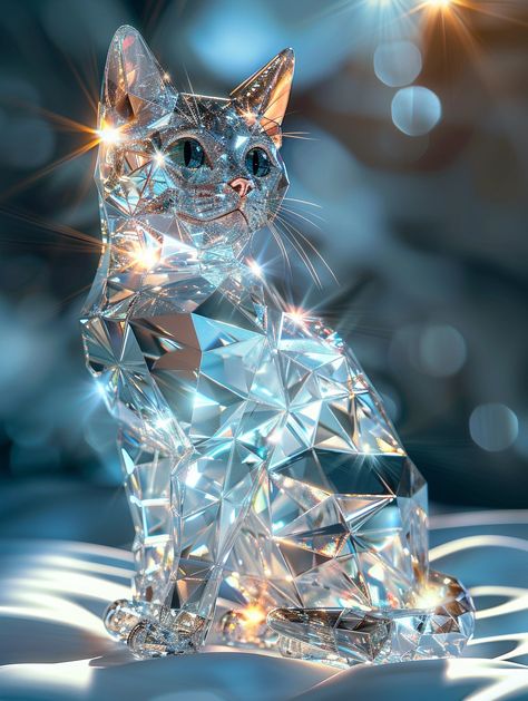 Artistic showcase managed by ThetaCursed, License: CC BY-NC 4.0 Cat Phone Wallpaper, Diamond Cat, Crystal Cat, Acrylic Wall Decor, Wall Decor Crafts, Peace Illustration, Floral Wallpaper Phone, Gems Art, Tableau Art