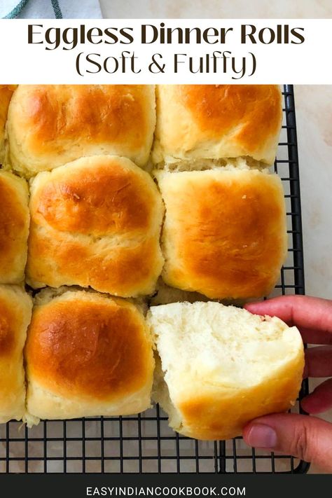 Eggless dinner rolls. Pav Buns Recipe, Eggless Dinner Rolls, Eggless Dinner, Pav Recipe, Joy Of Baking, Indian Cookbook, Freshly Baked Bread, Best Bread Recipe, Baked Bread