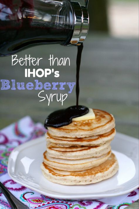 Best Blueberry Syrup Recipe - Easy to make with fresh or frozen blueberries - delicious and the perfect topping for any pancake or waffle. Breakfast Ideas | Blueberry Syrup | Homemade Syrup | How to make Blueberry Syrup | Breakfast Recipes Blueberry Syrup Recipe Easy, Breakfast Deserts, Blueberry Pancake Syrup, Blueberry Syrup Recipe, Syrup Pancakes, Blueberry Sauce Recipe, Homemade Blueberry Syrup, Copy Cats, Waffle Bar