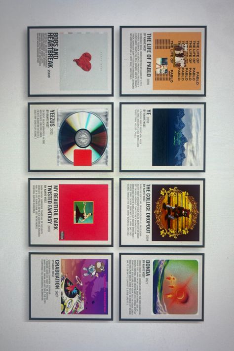 Kanye West Album Cover Limited Edition Posters, Music Posters (Set of 8, 8in x 10in, Unframed) Kanye Decorations, Albums Wall Decor, Kanye West Wall Poster, Wall Album Decor, Wall Of Album Covers, Kanye Album Art, Kanye West Aesthetic Album Cover, Album Cover Frame, Album Art Wall