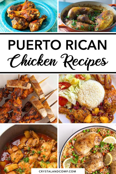 Puerto Rican Style Chicken, Puerto Rican Chicken Dishes, Chicken Puerto Rican Recipes, Cuban Recipes Chicken, Cheap Puerto Rican Meals, Latin Food Recipes Puerto Rico, Puerto Rican Baked Chicken Recipes, Puerto Rican Drumsticks, Chicken Guisado Puerto Rico