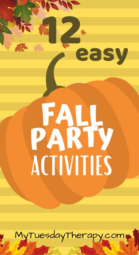 Fall Bday Party Activities, Fall Party Games For Preschoolers, Harvest Party Ideas For Kids School, Preschool Fall Party Activities, Fall Party Ideas For Preschoolers, Fall Class Party Games For Kids, Fall Party Ideas Activities, Fall Party Ideas Prek, Fun Fall School Activities