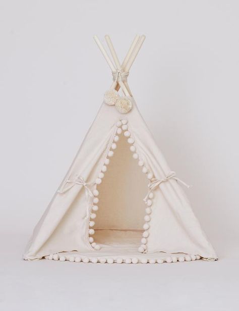 Pom Pom Tee Pee Pee Pee Teepee Diy Pattern, Diy Pet Teepee, Dog Teepee Decor, Teepee Dog Bed, Tee Pee Bed Teen, Dog Teepee, Cat Teepee, Pet Teepee, Modern Decorative Objects