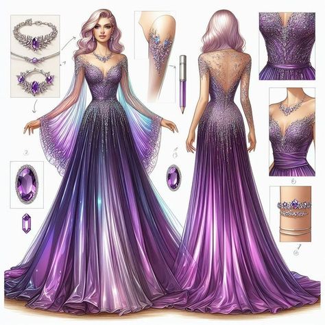 Dark Purple Evening Gown, Prom Dresses Dark Purple, Iridescent Dresses, Dark Purple Ball Gown, Purple Fantasy Dress, Dark Purple Gown, Royal Purple Dress, Amethyst Dress, Purple Evening Gown