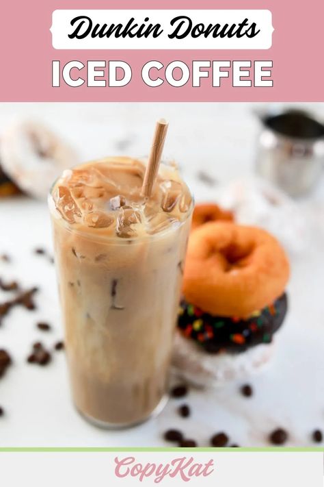 Save money with a DIY ice coffee instead of getting one at Dunkin Donuts. Learn how to make the best iced coffee at home with this easy copycat recipe. Get the secret to customizing the flavor too. Diy Ice Coffee, French Vanilla Iced Coffee Recipe, Diy Iced Coffee Recipes, Dunkin Donuts Iced Coffee Recipe, Iced Vanilla Latte Recipe, Mcdonalds Sweet Tea, Vanilla Iced Coffee Recipe, Diy Iced Coffee, Iced Mocha Coffee