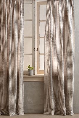 http://www.anthropologie.com/anthro/product/28904704.jsp?color=004&cm_mmc=userselection-_-product-_-share-_-28904704 Grey Window Treatments, Hamptons Decor, Striped Curtains, Home Curtains, Kantha Throw, Beautiful Interiors, Window Coverings, The Window, Interior Exterior