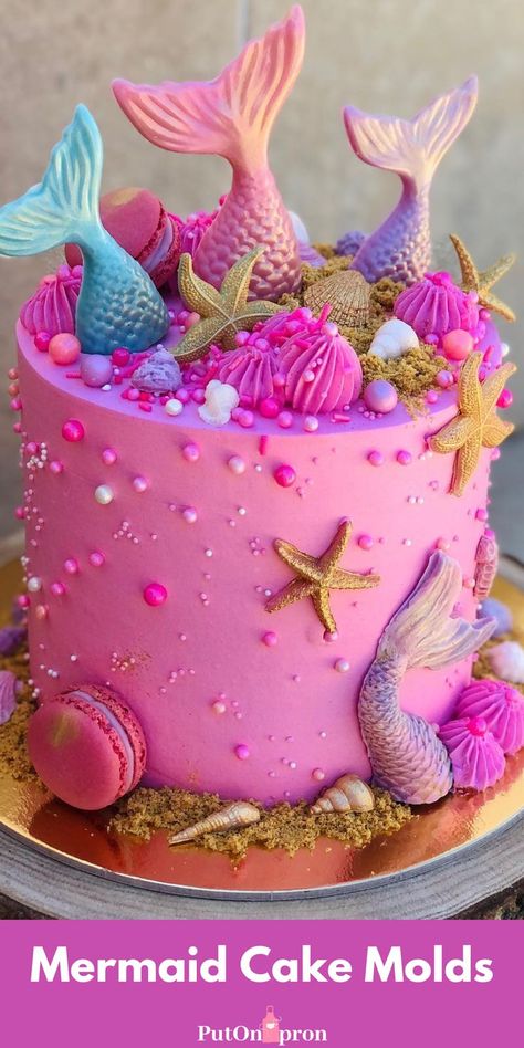 Mermaid Tail Molds by @cristicakes_begues Barbie Torte, Birthday Dream, Mermaid Party Supplies, 6th Birthday Cakes, 5th Birthday Cake, Little Mermaid Cakes, Mermaid Birthday Party Decorations, Mermaid Theme Birthday Party, Mermaid Cupcakes