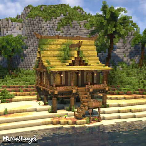 A Minecraft Beach House with a full Interior!
You can download this build on my Patreon, just follow the link! Minecraft Raised House, Tropical Village Minecraft, Beach Shack Minecraft, Minecraft Tiki House, Minecraft Beach Building Ideas, Minecraft Island Layout, Minecraft Hawaii House, Costal Minecraft House, Minecraft Island House Ideas