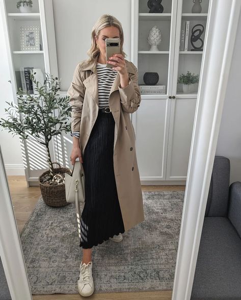 The Skirt that keeps on giving 🖤 Love when I see our pieces being styled again & again! The Zara Co-Ord is not to be missed ✨ . . . . #plisse #maxiskirt #waistcoats #stylinginspo #waystostyle Black Plisse Maxi Skirt | Waistcoat Styling | Denim Jacket Trench Coat | Spring Summer Styling Inspo Outfit Ideas | Ways to Style | Versatile Fashion | Wardrobe Hacks Tips & Tricks Maxi Trench Coat Outfit, Trench Coat Summer Outfit, Modest Rainy Day Outfit, Trench Coat Fall Outfit, Trench Coat And Skirt Outfit, Trench Coat Skirt Outfit, Skirt And Coat Outfit, Trench Coat With Skirt, Jacket With Maxi Dress