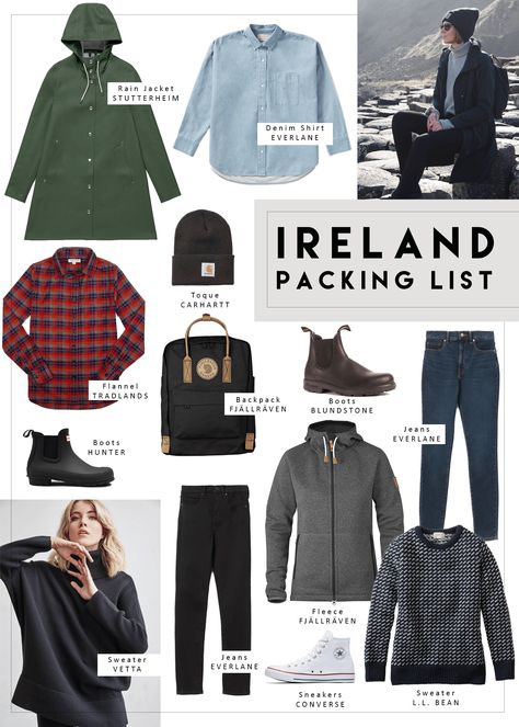 Ireland Packing List – THE NORD NEST Ireland Vacation Outfits, Ireland Clothing, Ireland In March, Scotland Outfit, Scotland Packing List, Ireland 2023, Ireland Hiking, Ireland Packing List, March Outfits