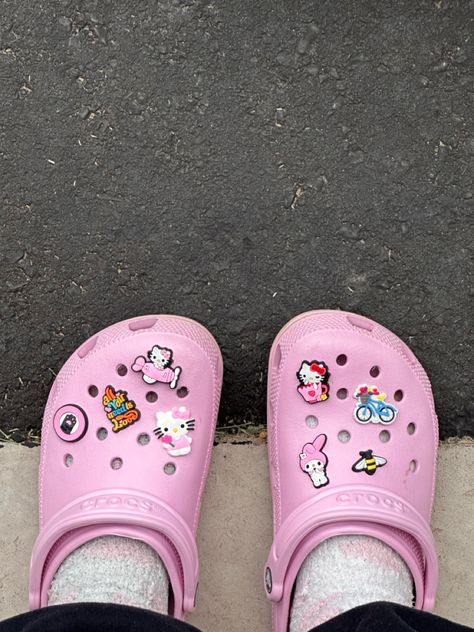 Crocs With Charms, Crocs Outfit, Pink Board, Pink Crocs, Girly Shoes, Pretty Shoes, Dream Shoes, Shoe Game, Christmas List