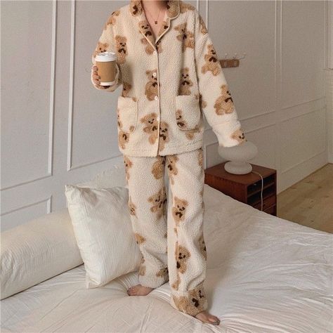 Pajamas Polyvore, Aesthetic Pajamas, Aesthetic Loungewear, Korean Pajamas, Pajamas Aesthetic, Pijamas Women, Pajama Fashion, Sleepwear Fashion, Cute Sleepwear