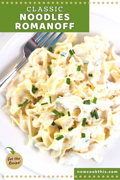 Sour Cream Noodles, Egg Noodle Side Dish, Cream Noodles, Sour Cream Pasta, Easy Noodles, Parmesan Noodles, Chicken And Egg Noodles, Cheese Noodles, Egg Noodle Recipes