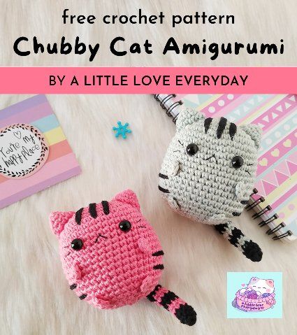 Knitting Kawaii, Crochet Minis, Crochet Amiguri, Cat Loaf, Chubby Cat, Crochet Valentine, Crocheted Animals, Crochet Plushies, Cat Crochet