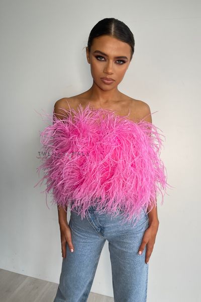 Pink Feather Top, Flamenco Wedding Dress, Ostrich Feather Top, Flamenco Wedding, Feather Top, Feather Tops, Guest Attire, Ostrich Feather, Pink Feathers