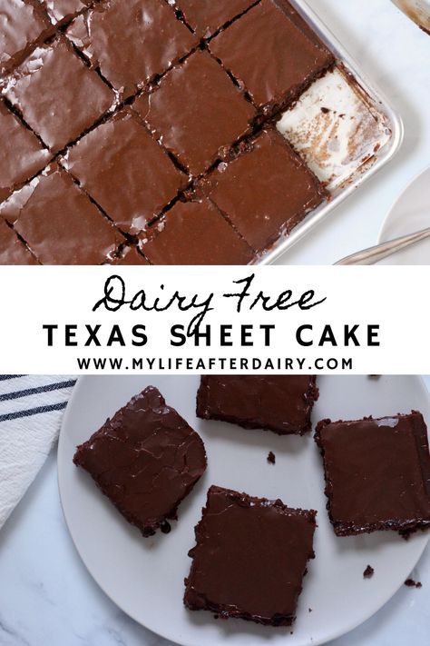 Gf Texas Sheet Cake, Texas Sheet Cake Gluten Free, Chocolate Glaze Frosting, Gluten Free Chocolate Texas Sheet Cake, Chocolate Sheet Cake With Buttermilk, The Best Chocolate Sheet Cake, Glaze Frosting, Dairy Free Deserts, Dairy Free Chocolate Cake