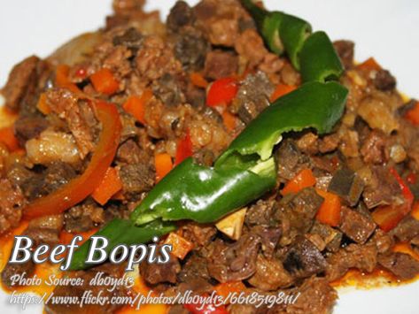 Beef Bopis | Panlasang Pinoy Meaty Recipes Bopis Recipe Filipino Food, Bopis Recipe, Filipino Meal, Beef Heart Recipe, Filipino Dinner, Recipe Filipino Food, Pilipino Recipe, Beef Stews, Beef Entrees