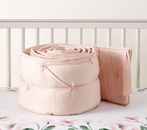 Pottery Barn Kids Bumper Crib Bumper Pads, Pottery Barn Baby, Baby Sofa, Bumper Pads For Cribs, Baby Bumper, Girl Nursery Bedding, Grey Linen Bedding, Bedding Ideas, Crib Bumper