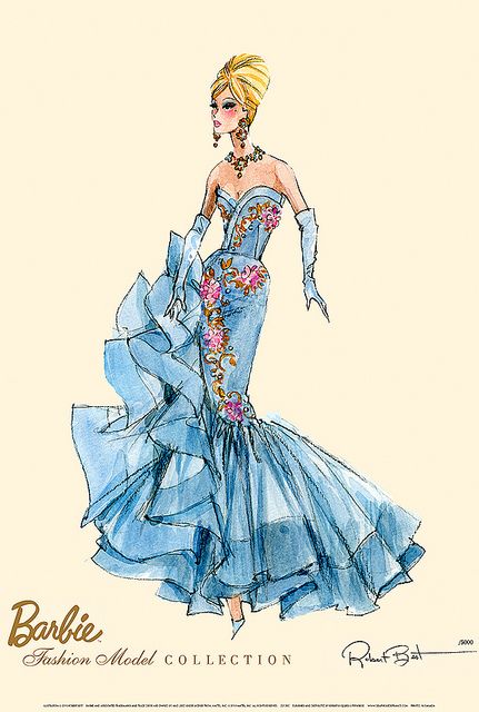 (••)                                                                       ✤robert best barbie Robert Best, Vintage Fashion Sketches, Barbie Fashion Sketches, Fashion Wall Decor, Barbie Silkstone, Fashion Sketches Dresses, Barbie Style, Sketches Dresses, Dress Sketches