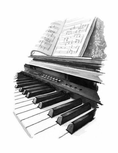 Music Notes Drawing, Piano Art, Music Drawings, Music Painting, Music Artwork, Music Images, Learn Piano, Music Wallpaper, Realistic Drawings