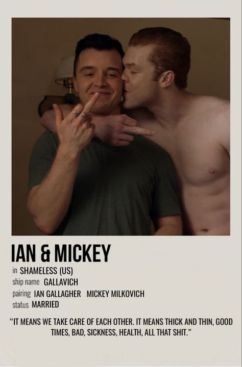 minimal polaroid relationship poster for ian & mickey from shameless (us) Mickey From Shameless, Ian Mickey, Shameless Us