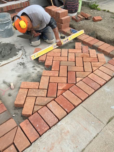 House Brick, Brick Driveway, Brick Paver Patio, Brick Patterns Patio, Brick Pathway, Brick Laying, Paver Designs, Patio Pavers Design, Pathway Landscaping