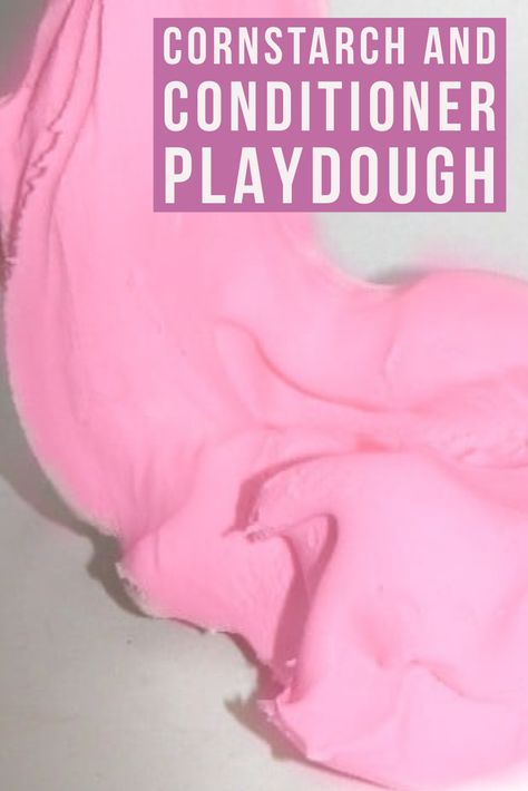 Slime Recipe Cornstarch, Cornstarch And Conditioner, Conditioner Playdough, How To Make Conditioner, Cornstarch Slime, Easy Playdough Recipe, Diy Playdough, Kids Sensory Play, Homemade Playdough Recipe